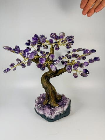 AA+ quality amethyst tree on stand Kristal - Hoogte: 26 cm -, Verzamelen