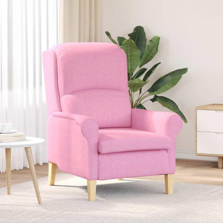 vidaXL Fauteuil Roze Stof, Huis en Inrichting, Fauteuils, Nieuw, Verzenden