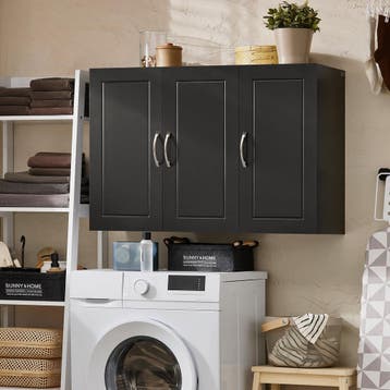 2dekans | SoBuy Hangkast Badkamerkast Zwart – 90x60x30 cm –, Huis en Inrichting, Ophalen of Verzenden, Zo goed als nieuw