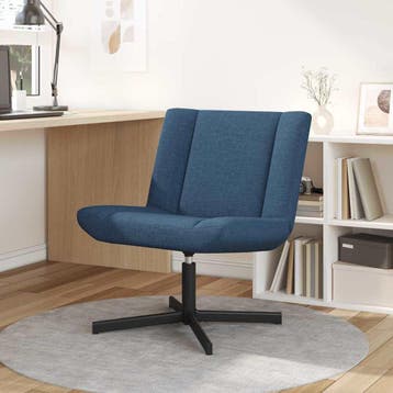 vidaXL Draaistoel Blauw 63 x 75 x 76 cm Stof, Verzenden, Nieuw, Blauw
