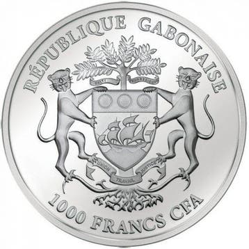 Gabon Springbok 1 oz 2012, Postzegels en Munten, Verzenden, Overige landen, Losse munt, Zilver