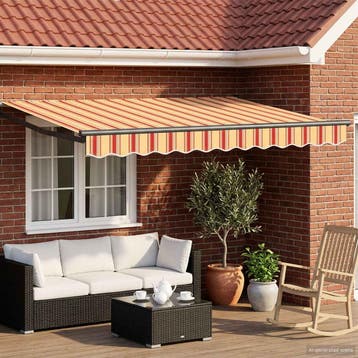 vidaXL Handbediende luifel met LEDs Multikleur 3,5 x 2 m, Verzenden, Nieuw