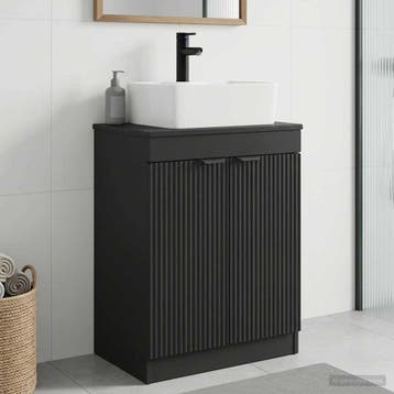 vidaXL Badkamermeubel met Wasbak Zwart 54 x 35 x 83 cm, Verzenden, Nieuw