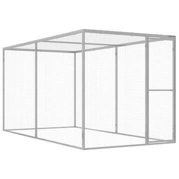 vidaXL Kattenkooi 3x1,5x1,5 m gegalvaniseerd staal, Verzenden, Nieuw