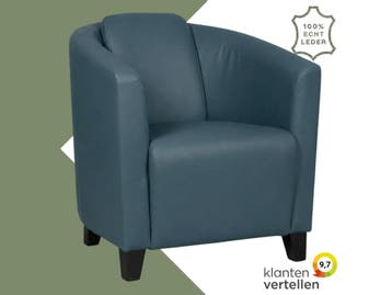 Leren fauteuil Press - Toledo Whale (blauw/grijs) - Poten, Nieuw, Ophalen of Verzenden, Eigentijds, Klassiek, Retro, Romantisch, Vintage