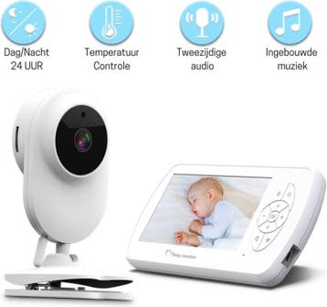Wifi babyfoon camera baby foon monitor + scherm 4.3 inch nac, Verzenden, Nieuw