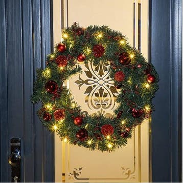 Haushalt Kerstkrans - Inclusief lampen/Kerstballen - 60 cm, Verzenden, Nieuw