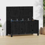 vidaXL Tuinbox 121x55x64 cm massief grenenhout zwart, Tuin en Terras, Verzenden, Nieuw