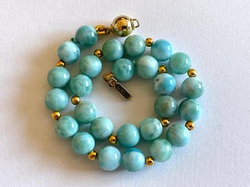18 karaat (750) goud - Larimar (Certificaat) - Armband