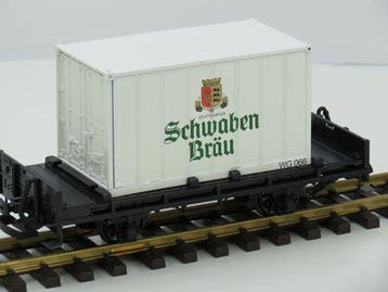 LGB 4003 SB Schwaben Bräu containerwagen (Goederenwagons), Overige typen, Ophalen of Verzenden, Zo goed als nieuw, LGB