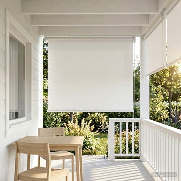 vidaXL Buitenrolgordijn UV-bescherming Wit 65 x 140 cm (B x, Verzenden, Nieuw, Wit