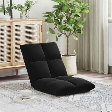 vidaXL Verstelbare vlo stoelen Zwart Fluweel, Huis en Inrichting, Stoelen, Verzenden, Nieuw, Zwart