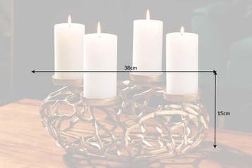 Elegante kandelaar ABSTRACT 38cm gouden takkenkrans voor 4, Huis en Inrichting, Woonaccessoires | Overige, Ophalen of Verzenden