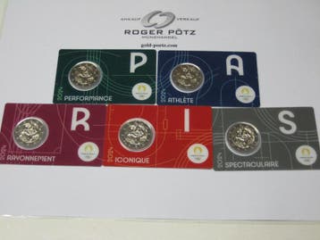 Frankreich 5 x 2 Euro 2024 Olympiade Paris Ringen Ovp kop..., Verzenden