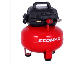 Ecomax Pancake Luchtcompressor 23L - Compact - Dubbele, Doe-het-zelf en Verbouw, Verzenden, Nieuw