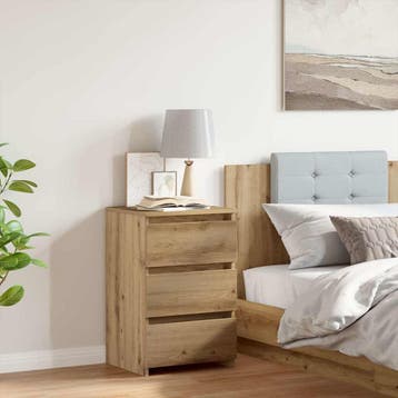 vidaXL Nachtkastje 40x35x62,5 cm bewerkt hout artisanaal, Verzenden, Nieuw, Hout