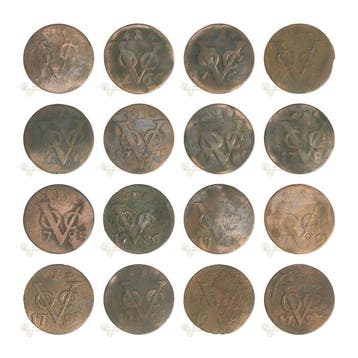 VOC - Zeeland. 1 Duit 1755 t/m 1789 (16 verschillende)