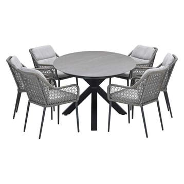 Garden Impressions Pemba tuinset 7-delig - Scot tuintafel, Verzenden, Nieuw