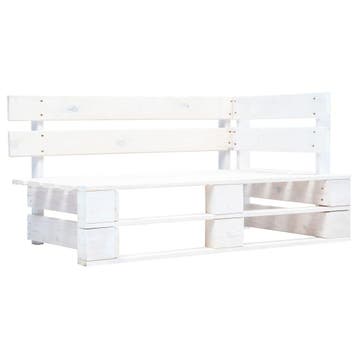 vidaXL Tuinhoekbank pallet hout wit, Tuin en Terras, Tuinbanken, Verzenden, Nieuw