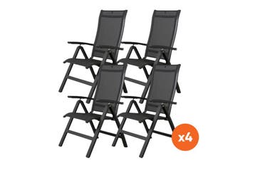 Set van 4 - Kettler Altura Curve aluminium standenstoel, Tuin en Terras, Verzenden, Nieuw, Overige materialen
