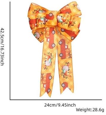 Halloweenlint strik oversized voor deur of krans pompoen en, Ophalen of Verzenden, Nieuw