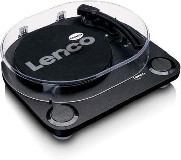 Platenspeler met speakers - Auto-stop - LS-40 - Zwart - Lenc, Verzenden, Zo goed als nieuw