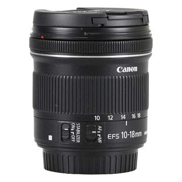 Canon EF-S 10-18mm f/4.5-5.6 IS STM met garantie, Gebruikt, Canon, Canon EF-S, Groothoeklens