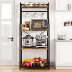 Keukenrek 4-Laags – Bakkersrek met Mand, Haken en Planken, Huis en Inrichting, Verzenden, Nieuw