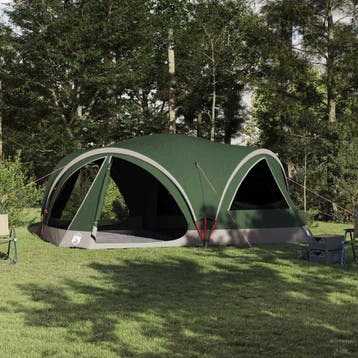 vidaXL Familietent voor 10 personen Groen en Grijs 460 x 430, Verzenden, Nieuw, Tot en met 2