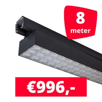 *TIP* LED Railverlichting Labarra Zwart 4 spots + 8M rails, Ophalen of Verzenden