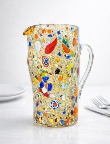 Murano - Kan - Muranoglas - Murrine en goudblad 24K, Antiek en Kunst