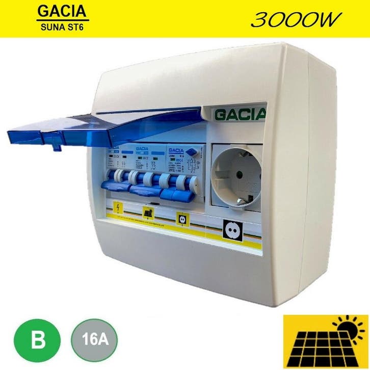 Gacia pv verdeler ST6 SUNA 3000W - 1x B16 + WCD, Doe-het-zelf en Verbouw, Elektra en Kabels, Nieuw, Ophalen of Verzenden