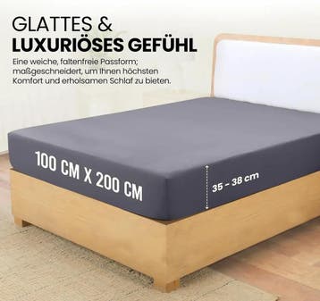 Utopia Bedding - Hoeslaken 100x200cm - Grijs (Slaapkamer), Verzenden, Nieuw