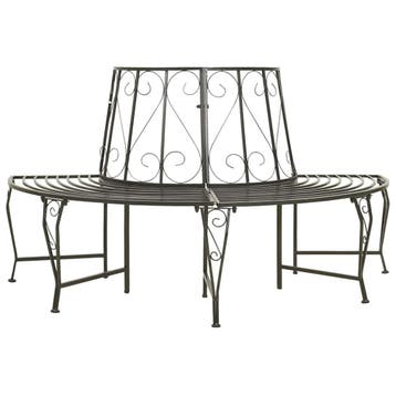 vidaXL Boombanken 1-Aantal zitplaatsen Ø 160 x 89 cm Staal, Tuin en Terras, Tuinbanken, Verzenden, Nieuw, Metaal