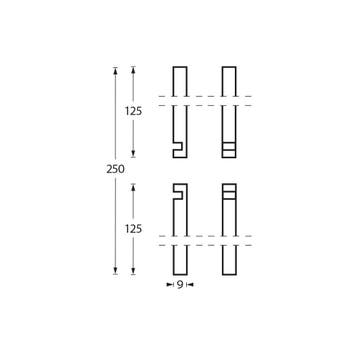 Intersteel stangenset tbv pomp-espagnolet 2x125cm - chroom, Verzenden, Nieuw