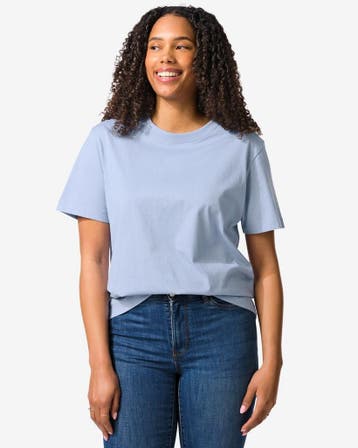 HEMA Dames T-shirt Larissa regular fit lichtblauw, Verzenden, Nieuw