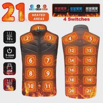 Unisex Verwarmd Vest met 21 Graphene Zones - USB Oplaadbaar, Verzenden, Nieuw