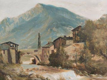Escuela Impresionista Europea (XX) - Pueblo junto al Rio