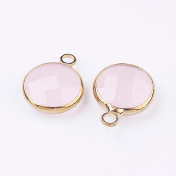 Crystal glas facet hanger rond goudkleur 8,5 x 12 x 3mm o..., Ophalen of Verzenden, Nieuw, Bedel