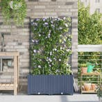 vidaXL Tuin Bloempot 2 pcs Grijs 80 x 40 x 142 cm Kunststof, Kunststof, Verzenden, Minder dan 60 cm, Nieuw