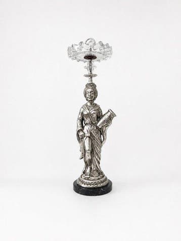 Asbak - Cenicero de pie con estatuilla japonesa en acabo, Nieuw
