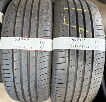 2x 215-55-17 Nexen Zomer 2x 5.5mm €55 Per Band 215 55 17, Auto-onderdelen, Banden en Velgen, Ophalen, 17 inch, Band(en), Personenwagen