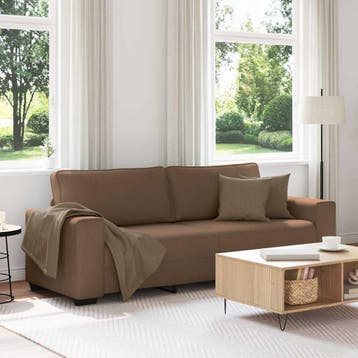 Design Bank Bruin | 35% Korting | Tweedekans, Driepersoons, 75 tot 100 cm, Ophalen of Verzenden, Zo goed als nieuw