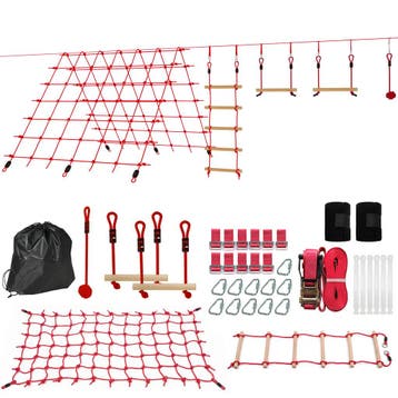 Ninja Line Kinder 10m Slackline Set Met Gymnastiekringen Sch, Verzenden, Nieuw