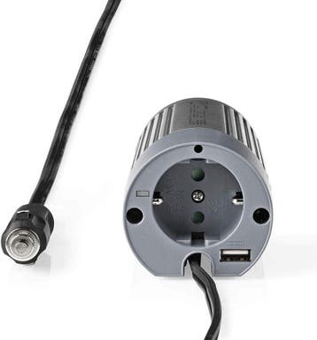 Omvormer 24V 230V - 24V DC-230V AC - 100W - Schuko- en USB-u, Verzenden, Zo goed als nieuw
