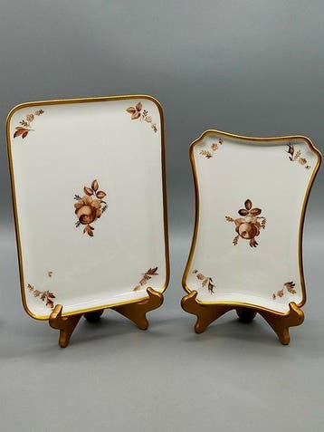 Royal Copenhagen Porzellan Tabletts – Handbemalt Goldrand -