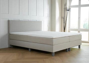 ACTIE! Boxspring Turijn 160 200 Beige, Verzenden, Beige, 200 cm, Modern