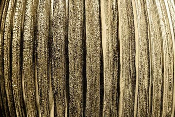 Moderne vaas ELEGANCE 35cm Goud Antiek Metaal Gehamerd, Ophalen of Verzenden, Nieuw