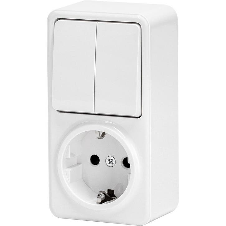 Wandcontactdoos - Aigi Winy - Opbouw - 1-voudig Stopcontact, Doe-het-zelf en Verbouw, Elektra en Kabels, Nieuw, Ophalen of Verzenden