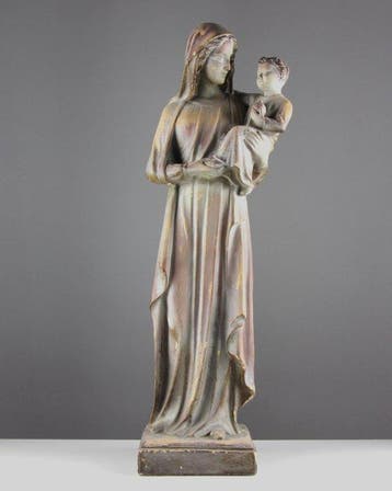 G. Marton - Beeld, Madonna and Child - 59 cm - Gips